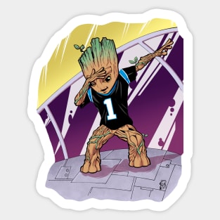 Baby Groot Dabbing (Panther Jersey) Sticker